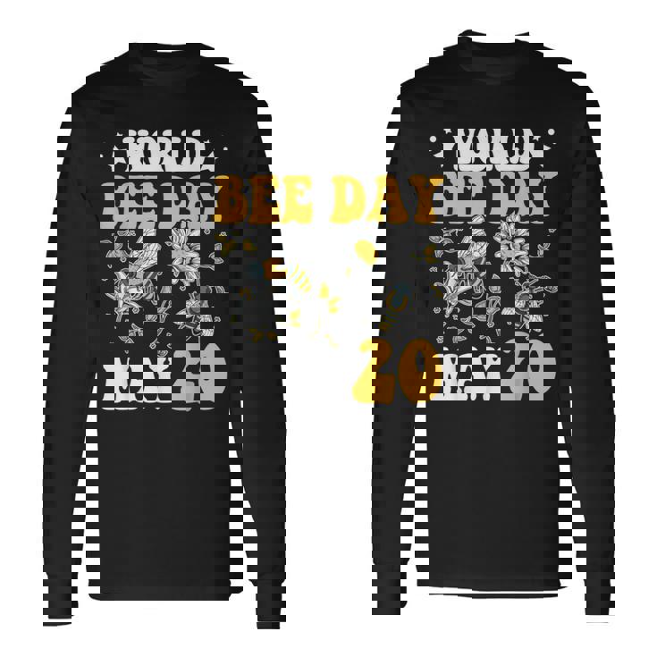 世界ミツバチの日 ミツバチ 長袖Tシャツ