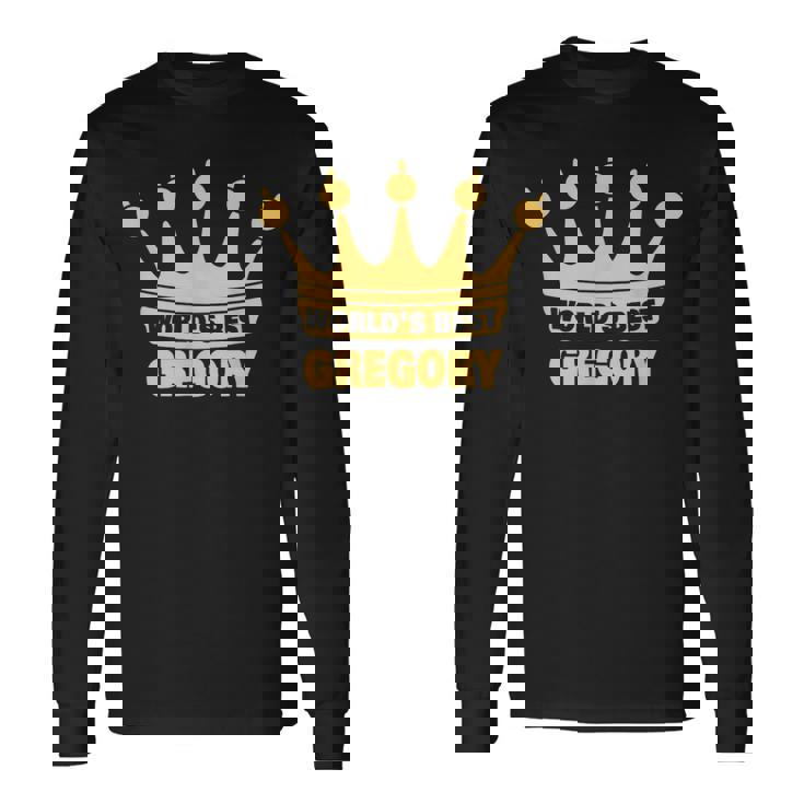 世界一のグレゴリー 面白い名前「グレゴリー」 長袖Tシャツ