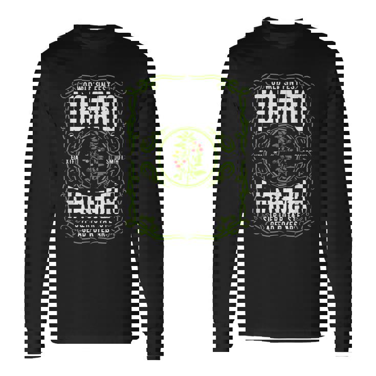 世界最高のトマト農家、面白いトマトガーデニング 長袖Tシャツ