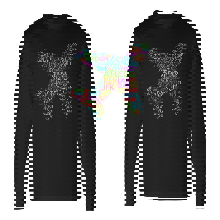 世界空港コード 長袖Tシャツ