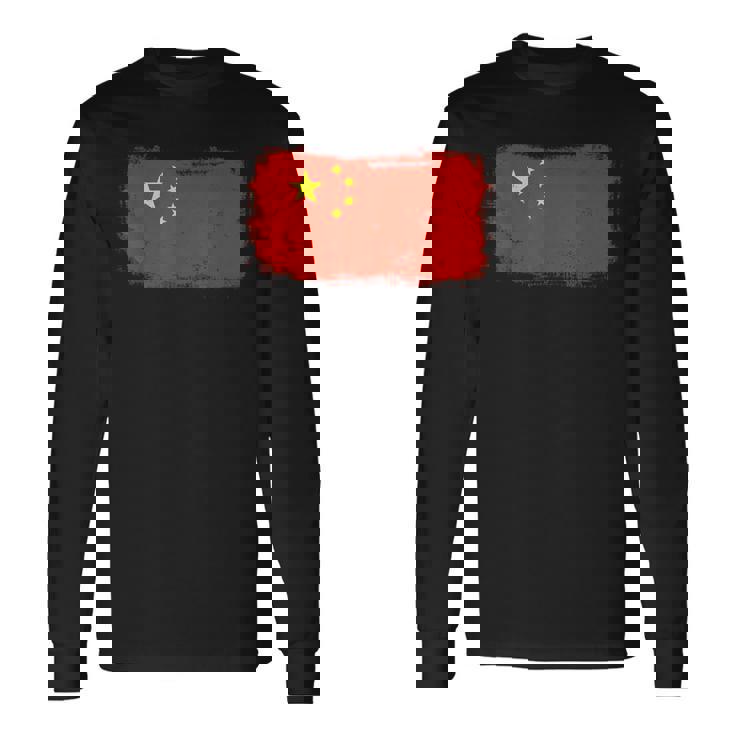 中国中国の国旗 長袖Tシャツ