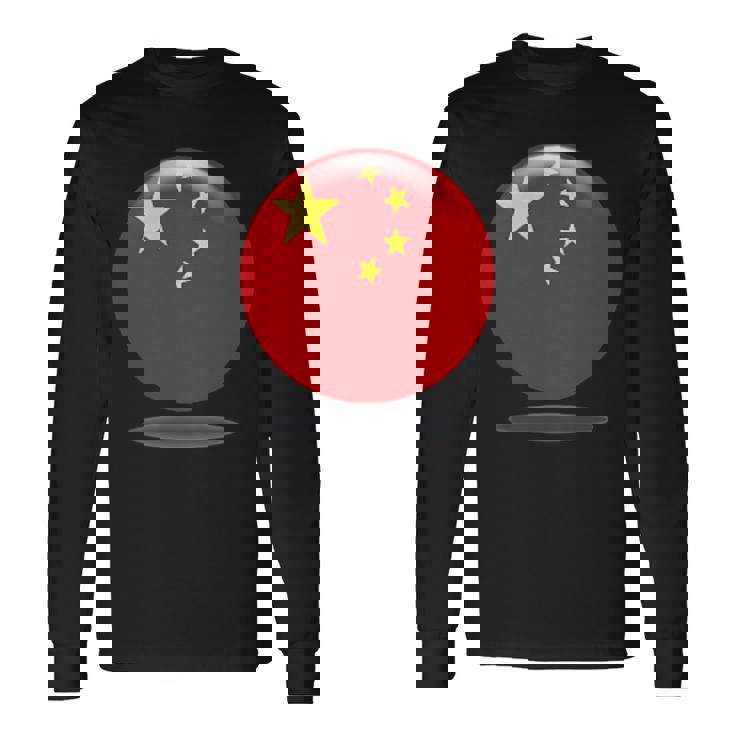 中国国旗サークル 中国人と中国を愛する方 長袖Tシャツ