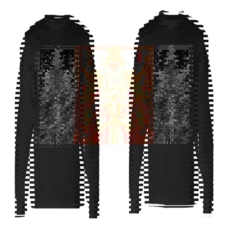 中国神主 関羽 神話 軍人 戦士 長袖Tシャツ