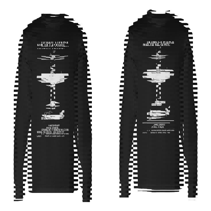 中島 Ki-43 隼 第二次世界大戦の日本の戦闘機 長袖Tシャツ