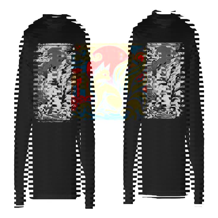 九尾狐 きつね 長袖Tシャツ