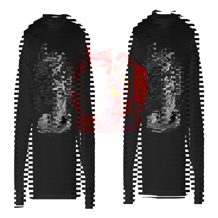 二口恩納怪獣妖怪 古代日本神話 神々 長袖Tシャツ