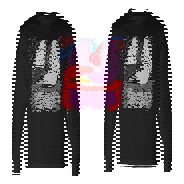 人体の解剖学 長袖Tシャツ