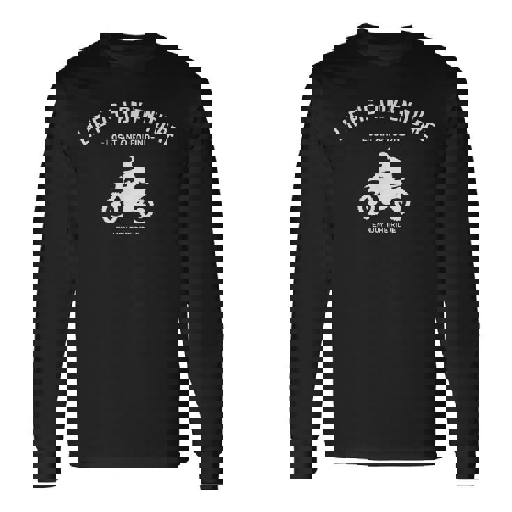 人生は冒険だ アドベンチャー バイク おしゃれ オフロード ラリー おもしろい ツーリング 長袖Tシャツ