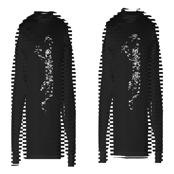 人間のスケルトンのダンス、骨骨の骨の頭蓋骨の解剖学 長袖Tシャツ