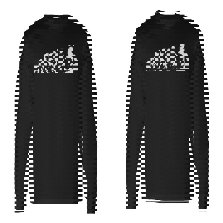 人類の進化 ネタ 山登り ハイキング アウトドア 趣味 おもしろ 長袖Tシャツ