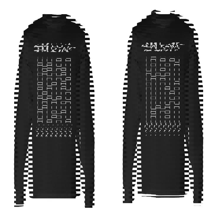 今日何しようかなー あみだくじの面白ネタ バスケ あみだくじ ギャグ バスケットボール バスケ好き おもしろ 長袖Tシャツ ギフトのアイデア