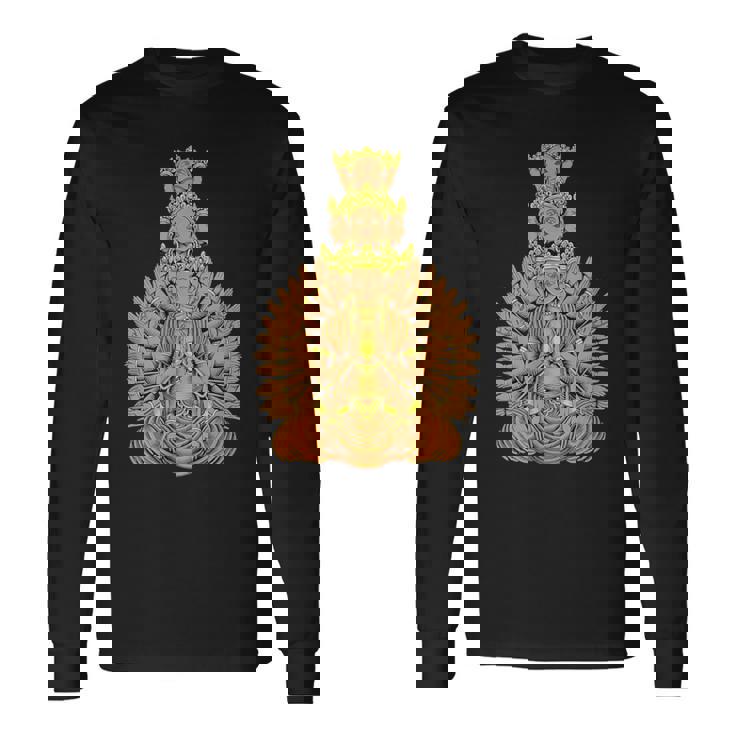 仏教 観音菩薩 長袖Tシャツ