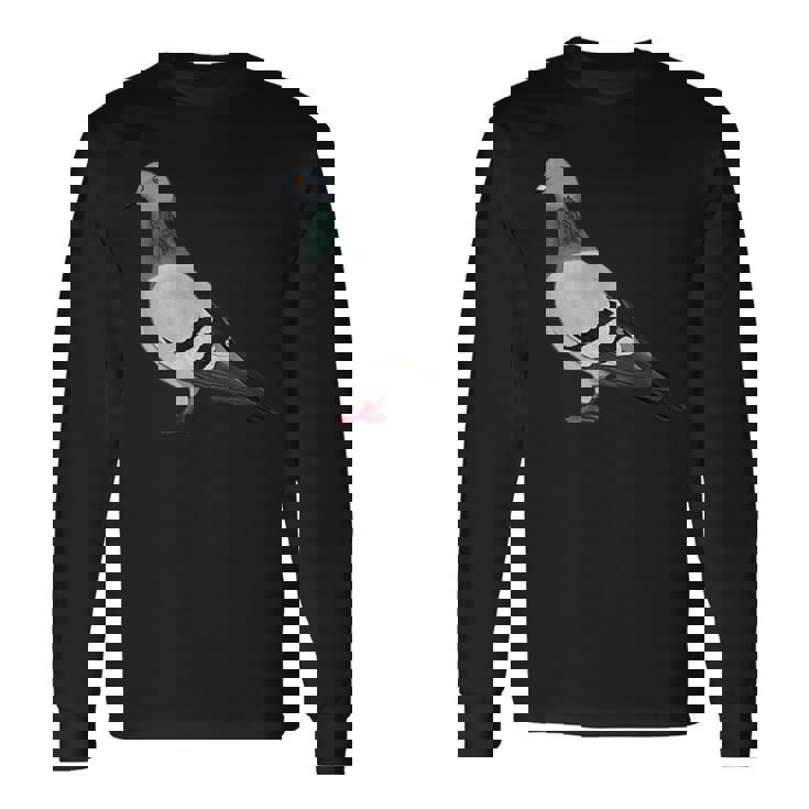 伝書鳩 鳥 動物 図 バードウォッチング 贈り物 鳥類学者 長袖Tシャツ