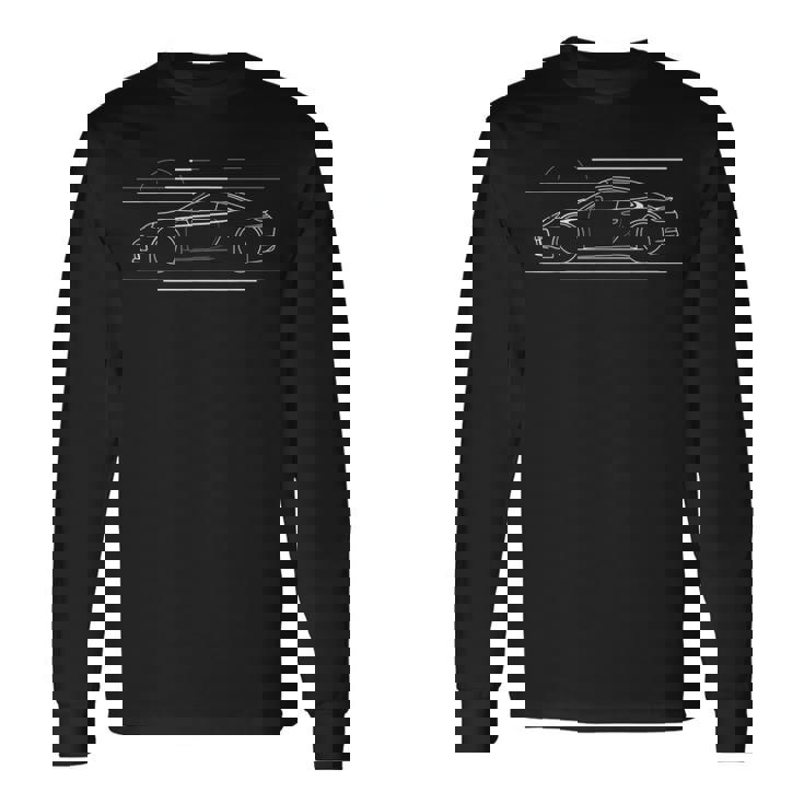 伝説のスポーツカーtシャツ アイコニックな911シルエットデザイン 長袖Tシャツ