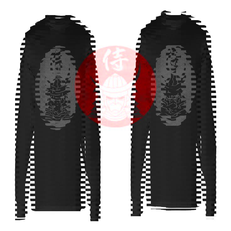 侍の戦士の兜日本の漢字-黒 長袖Tシャツ ギフトのアイデア