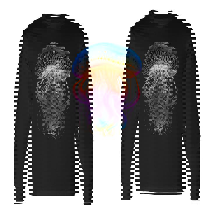 光るクラゲ 長袖Tシャツ