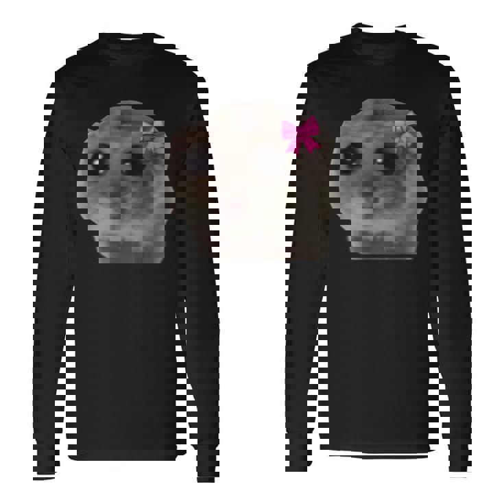 公式悲しいハムスターミーム 長袖Tシャツ