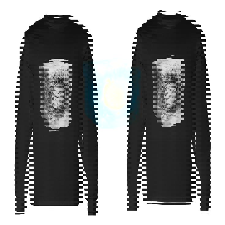 冷凍アンティーク時計のシュールなデザイン 長袖Tシャツ