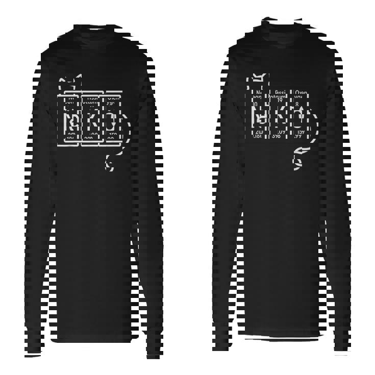 化学的に認められた猫愛 猫好き ねこ好き ネコ好き ハートビート猫 猫の飼い主 心電図 おもしろ 可愛い ねこ ネコ 猫 長袖Tシャツ