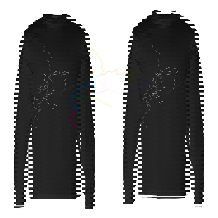 北海道 路線図 鉄道 電車 親子ペア キッズ 長袖Tシャツ