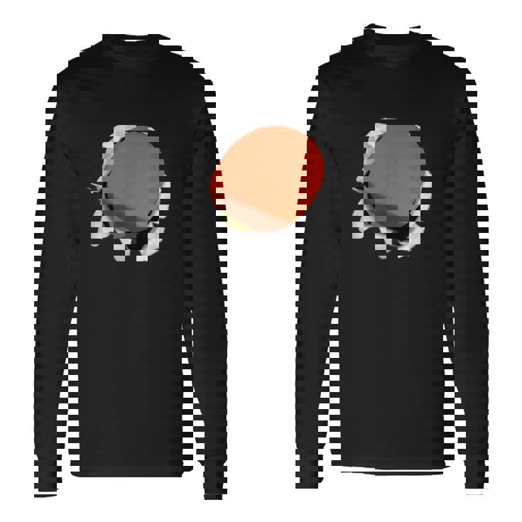 卓球 ラケット 面白いtシャツ ピンポン おもしろ 服 ネタ メンズ 卓球部 おもしろグッズ 大人 子供 長袖Tシャツ