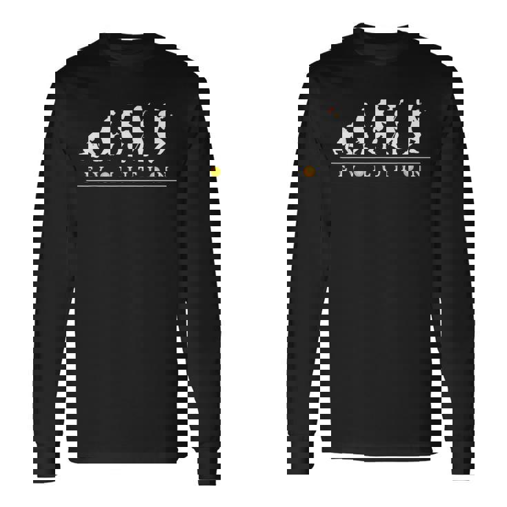 おもしろ 卓球 人類の進化 かっこいい 卓球 ネタ デザイン 卓球の選手 長袖Tシャツ