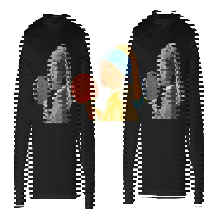 卓球 面白いtシャツ ボール ピンポン おもしろ 服 ネタ メンズ 卓球部 おもしろグッズ 大人 子供 長袖Tシャツ