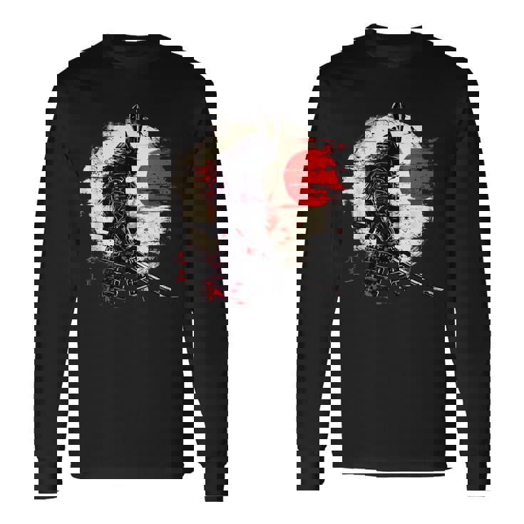 古代 日本 武士 武道 レトロ ヴィンテージ 長袖Tシャツ