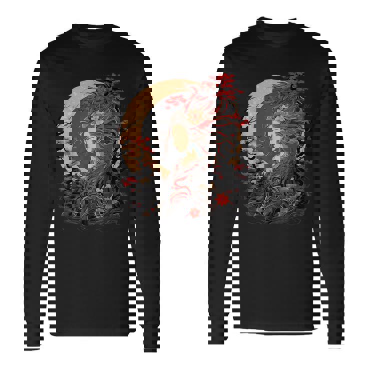 古代日本神 天てらす 神道 太陽 女神 長袖Tシャツ