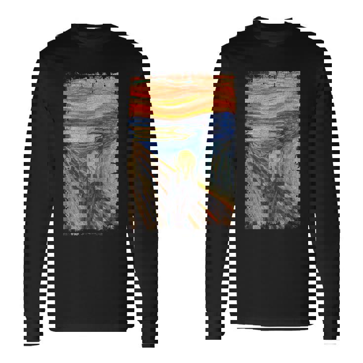 叫びの画家 ムンクの名画 長袖Tシャツ