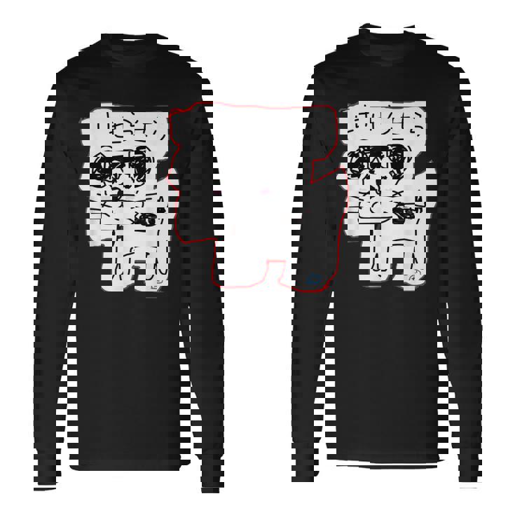 可愛い 癒される ジャックラッセルテリア 手書き ゆるい おもしろ 面白い 笑える 犬 日本語 個性的な けせらせら 長袖Tシャツ