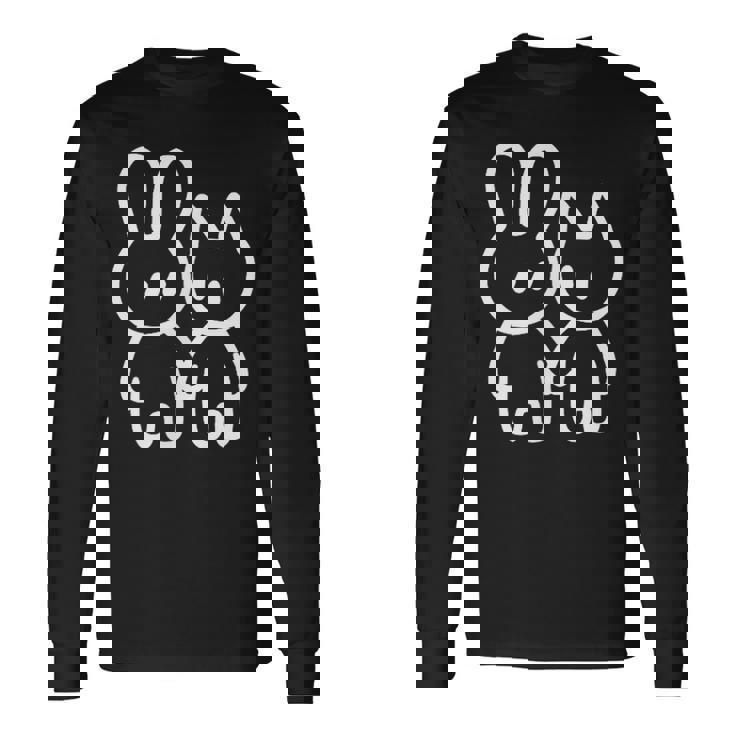 可愛いカワイイ Y2k コケット猫 うさぎと猫 長袖Tシャツ