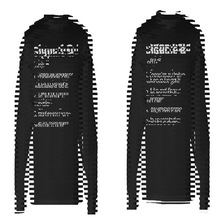 史上最高のシンガプーラ猫お父さん定義面白い猫好き 長袖Tシャツ