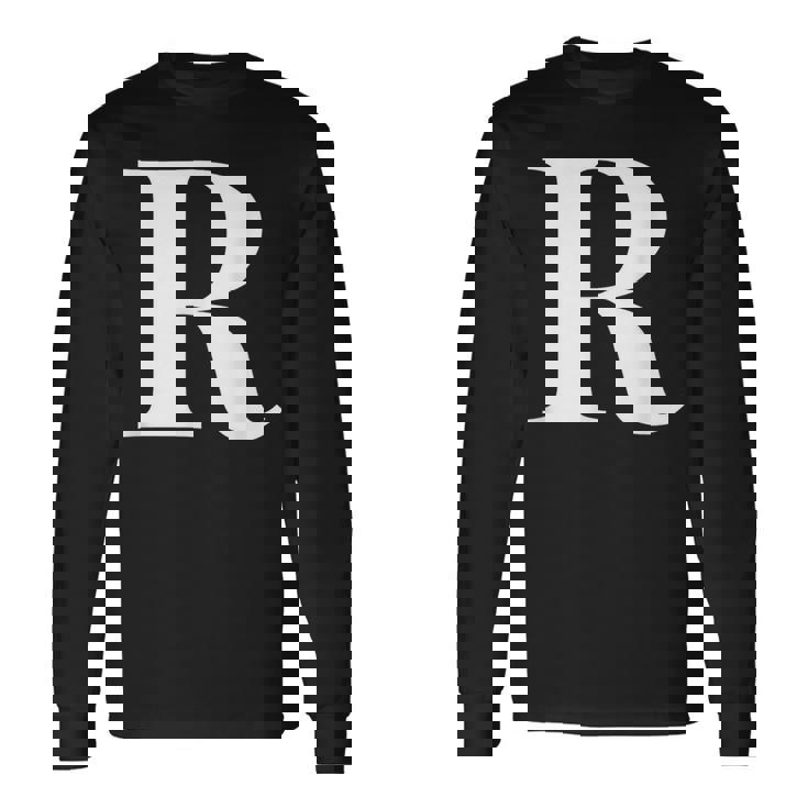 名前入り アルファベット イニシャル文字 R ギフト 長袖Tシャツ