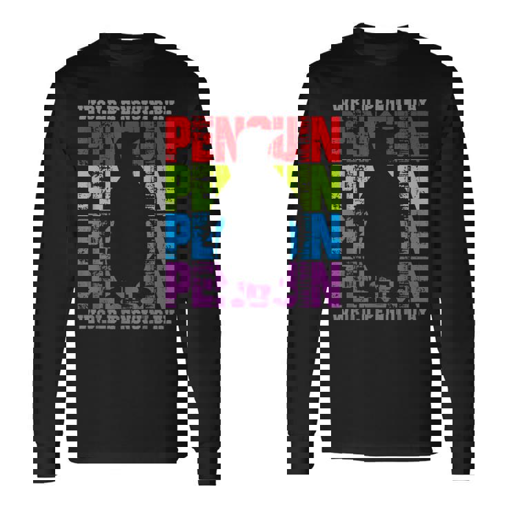 国際世界ペンギンデー 長袖Tシャツ