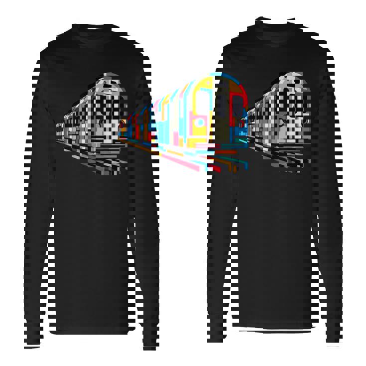 地下鉄 列車 地下鉄 機関車 鉄道愛好家 長袖Tシャツ ギフトのアイデア