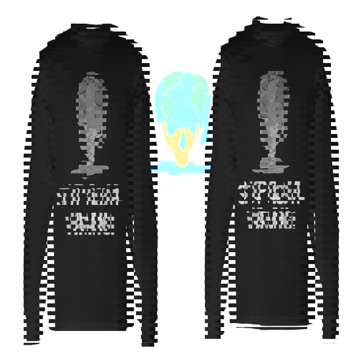 地球温暖化を止める アースデイ 地球 気候保護 地球温暖化 長袖Tシャツ