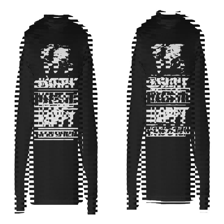 地理の先生への贈り物-面白い地理の恋人のユーモア 長袖Tシャツ