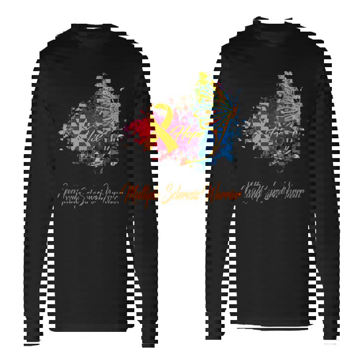 多発性硬化症の認識 長袖Tシャツ