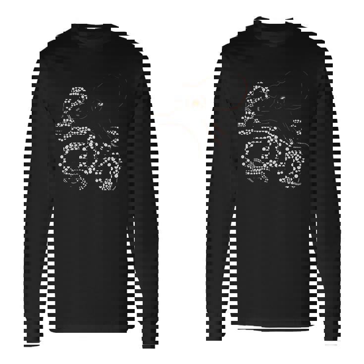 大きなタコ 長袖Tシャツ