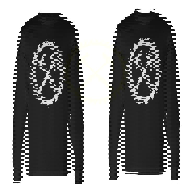 大工大工丸鋸ハンマー 長袖Tシャツ