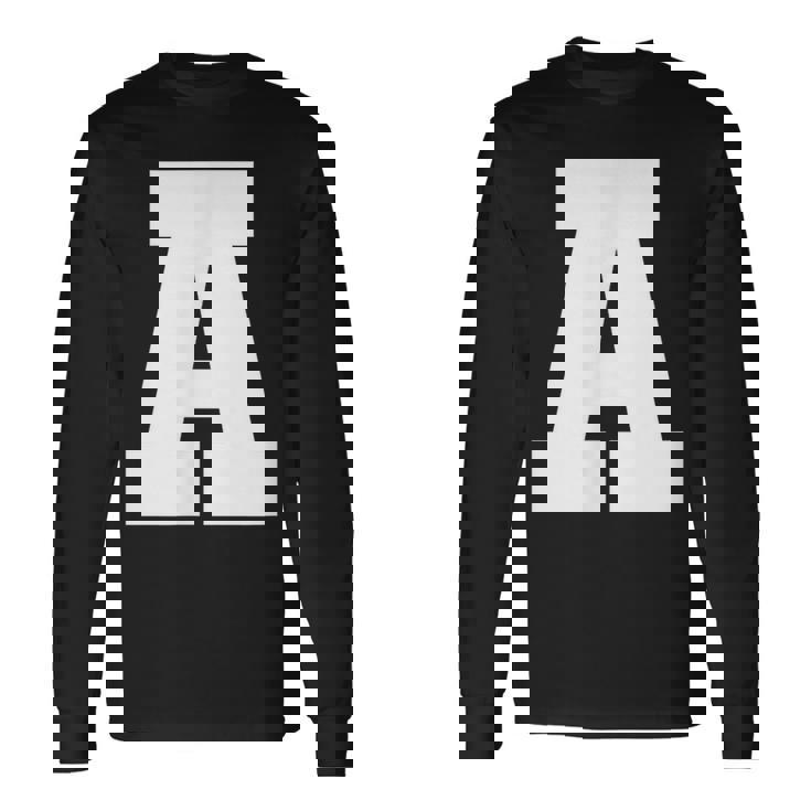 大文字 A アルファベットモノグラム イニシャル 長袖Tシャツ ギフトのアイデア