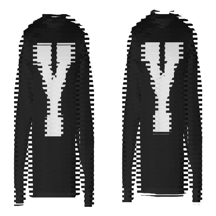 大文字 Y アルファベット モノグラム イニシャル 長袖Tシャツ