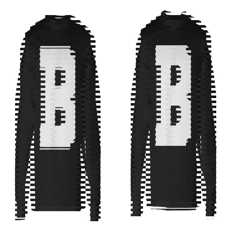 大文字b アルファベットモノグラム イニシャル 長袖Tシャツ