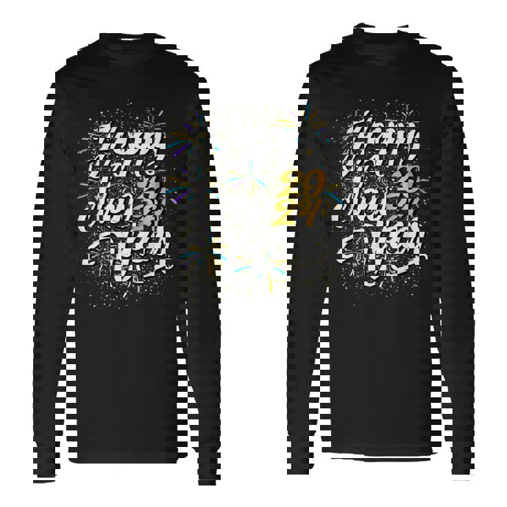 大晦日パーティー用品 2024 ハッピーニューイヤー花火 長袖Tシャツ