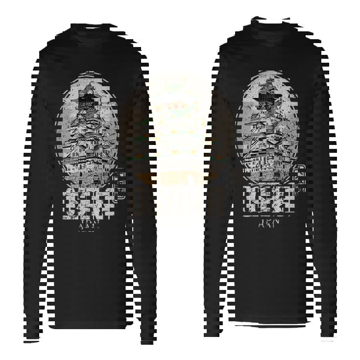 大阪城 日本 お土産 日本の漢字 長袖Tシャツ