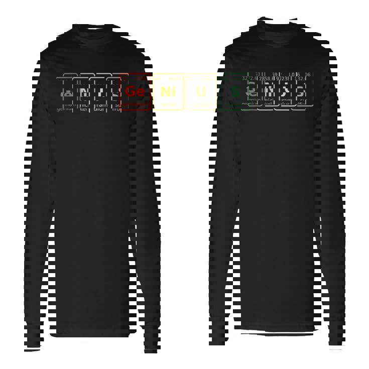 天才科学 ユーモア おもしろい 化学 学生 長袖Tシャツ