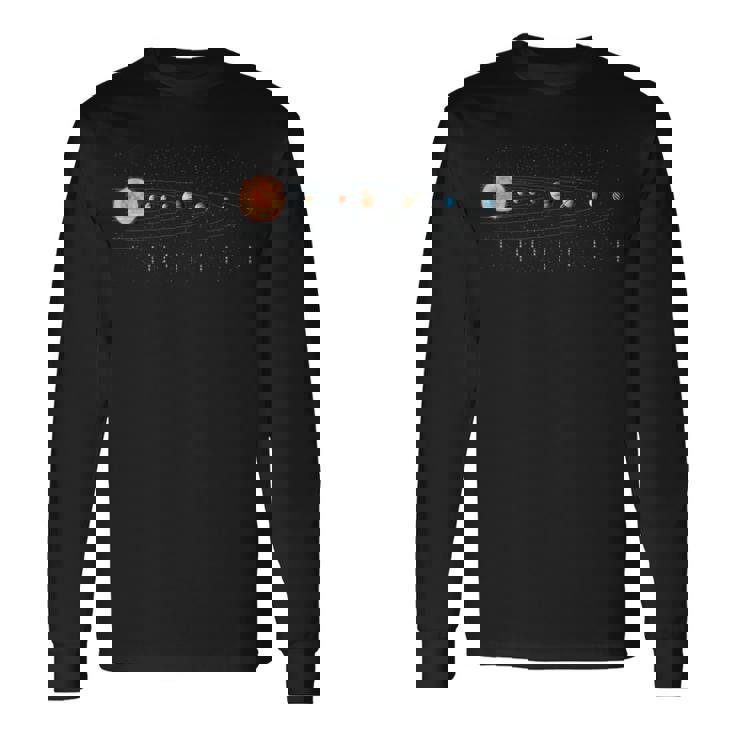 太陽系 宇宙の惑星 宇宙 天文科学 長袖Tシャツ