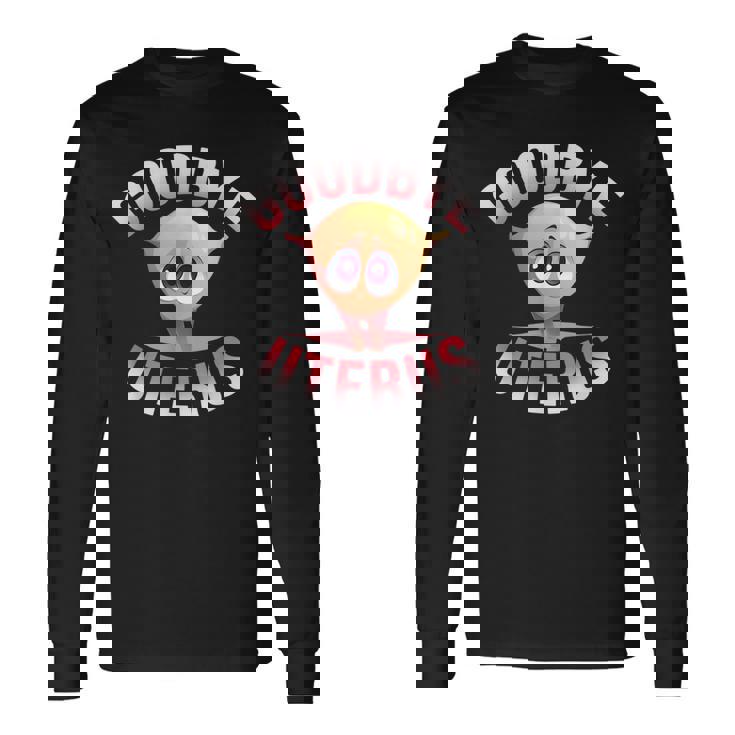 子宮摘出術 子宮摘出花 長袖Tシャツ