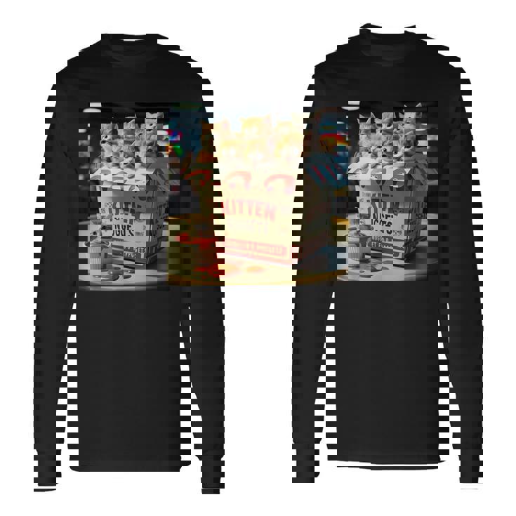 子猫 ナゲッツ 面白い 猫好き しゃれ 長袖Tシャツ